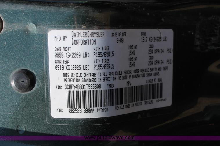 image for item H3615 2001 Chrysler PT Cruiser