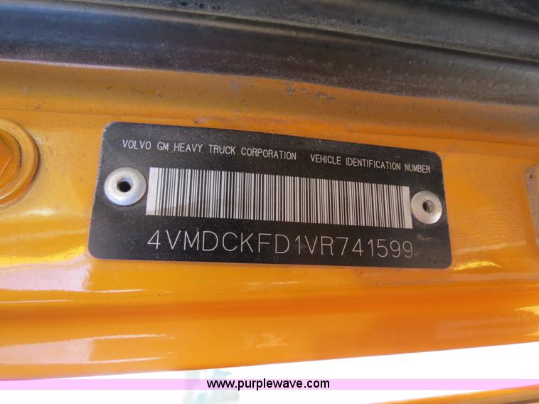 image for item B4643 1997 Volvo WX64 Ezliner paint striper truck