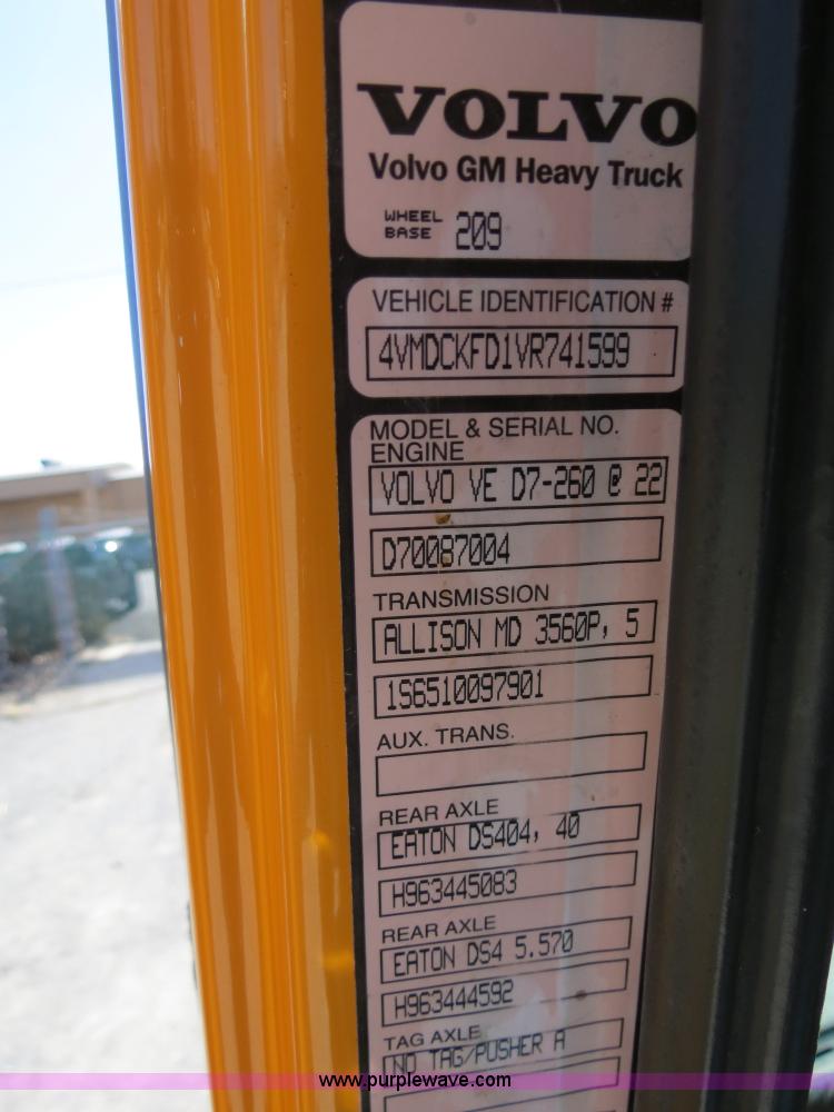 image for item B4643 1997 Volvo WX64 Ezliner paint striper truck