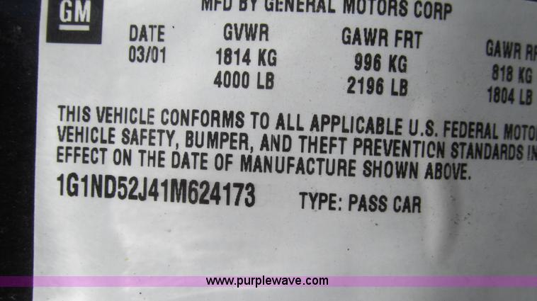 image for item E3852 2001 Chevrolet Malibu