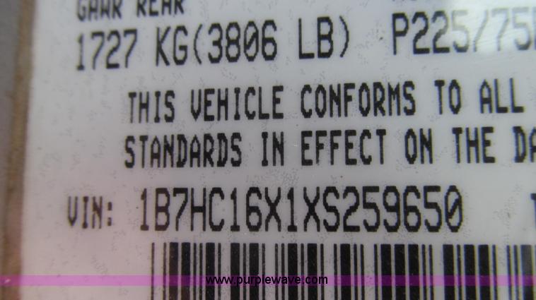 image for item E3859 1999 Dodge Ram 1500 pickup truck