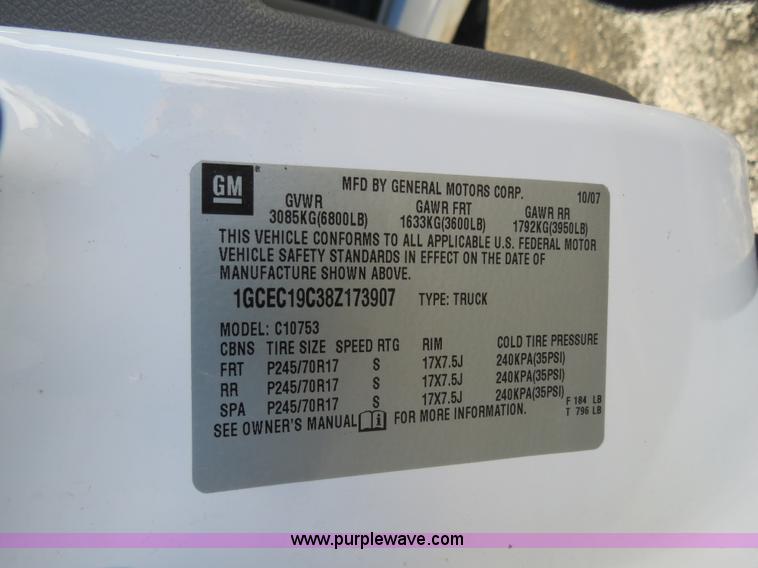 image for item F4373 2008 Chevrolet Silverado 1500 Ext. Cab pickup truck