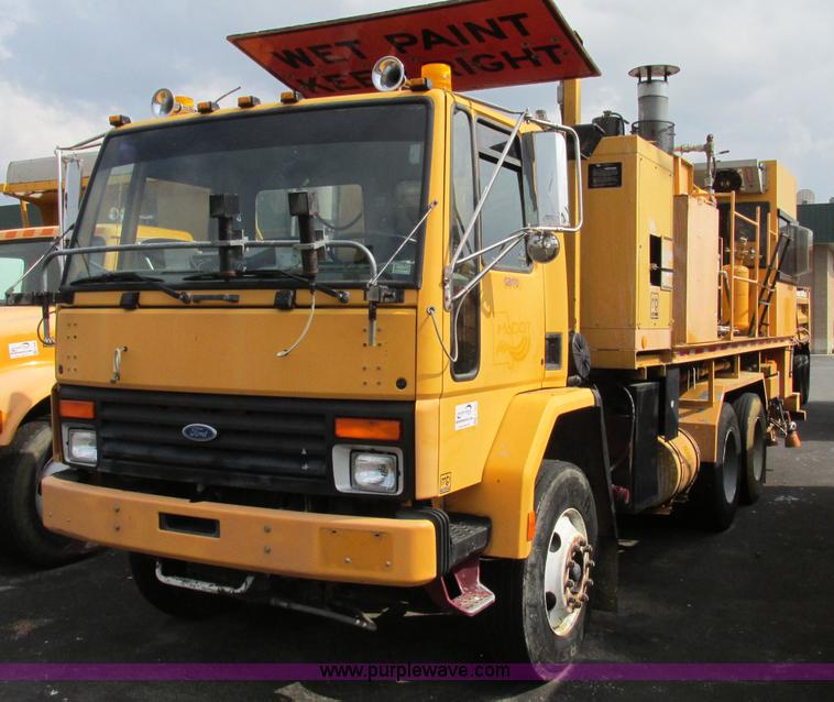 image for item F4803 1996 Ford low tilt cab paint striper truck