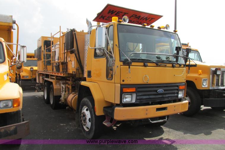 image for item F4803 1996 Ford low tilt cab paint striper truck