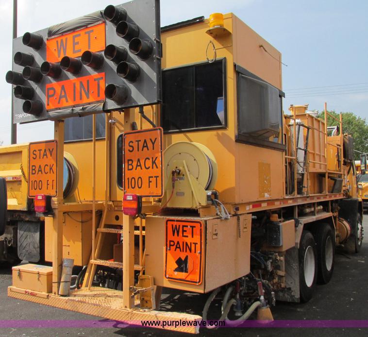 image for item F4803 1996 Ford low tilt cab paint striper truck