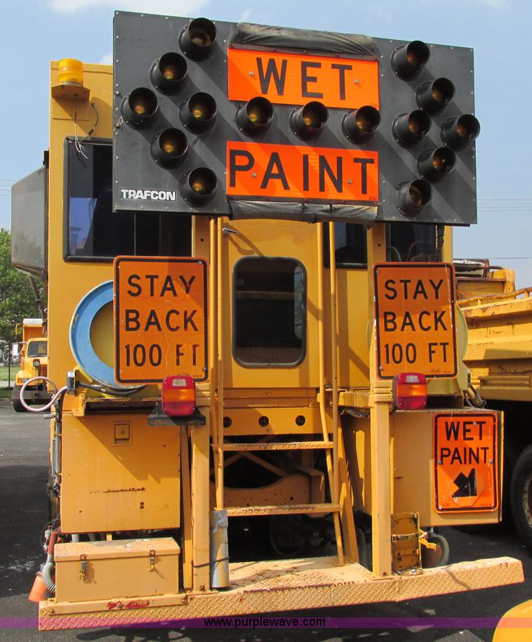 image for item F4803 1996 Ford low tilt cab paint striper truck