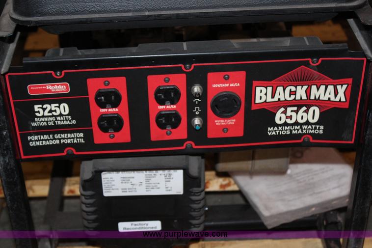image for item AJ9738 Black Max 6560 generator