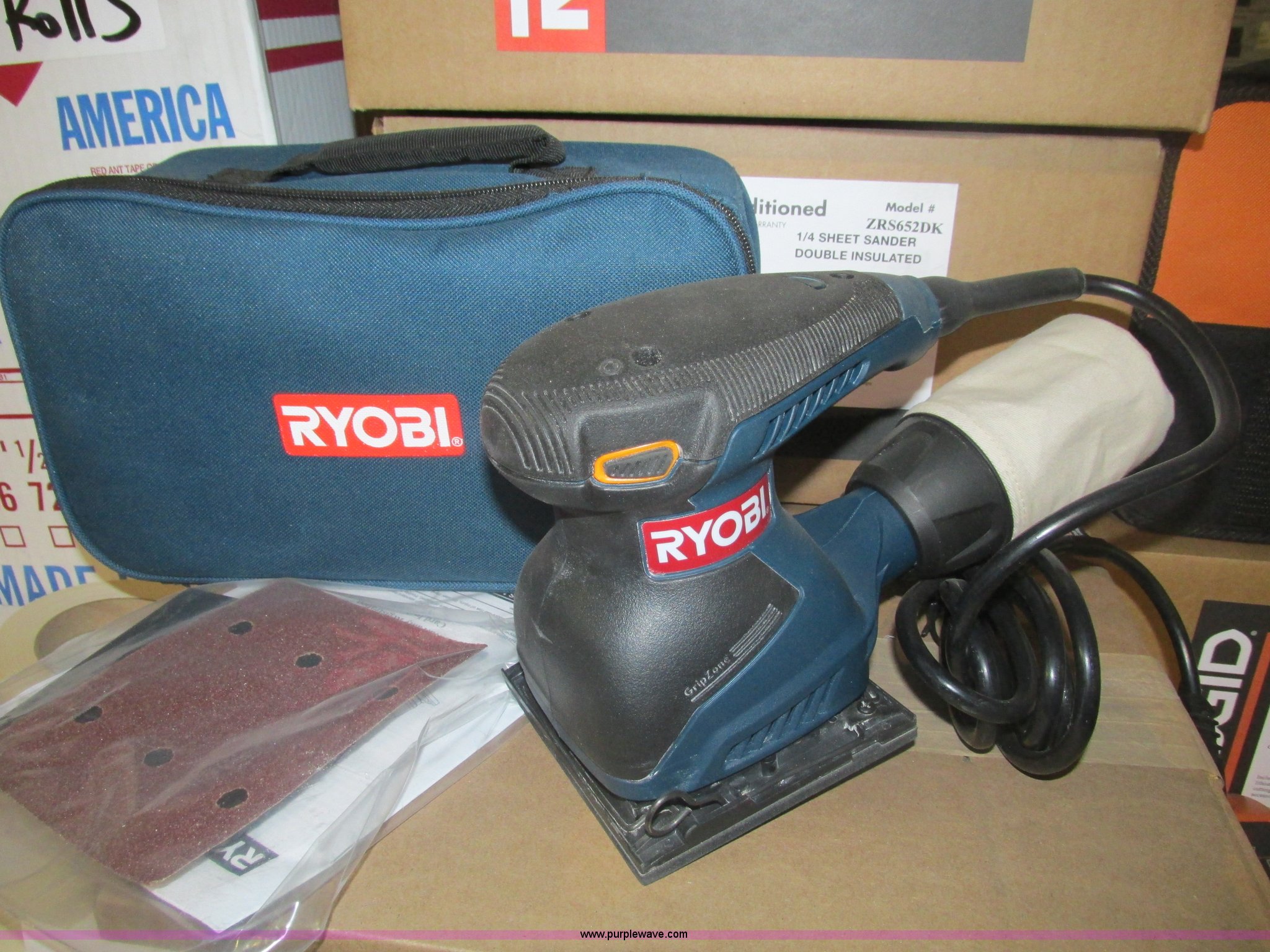 (12) Ryobi 1/4 sheet sanders in Spring Hill, KS Item AK9877 sold