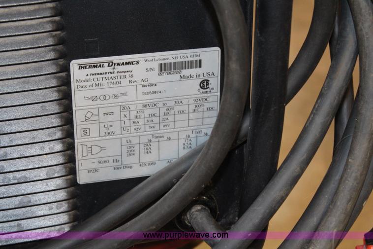 image for item AJ9628 Thermal Dynamics Cutmaster 38 plasma cutter