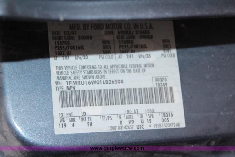 image for item G5106 2001 Ford Expedition XLT SUV