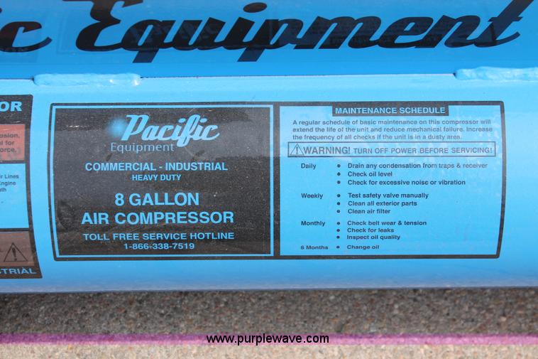 image for item H3730 Pacific PAC-2T eight gallon air compressor