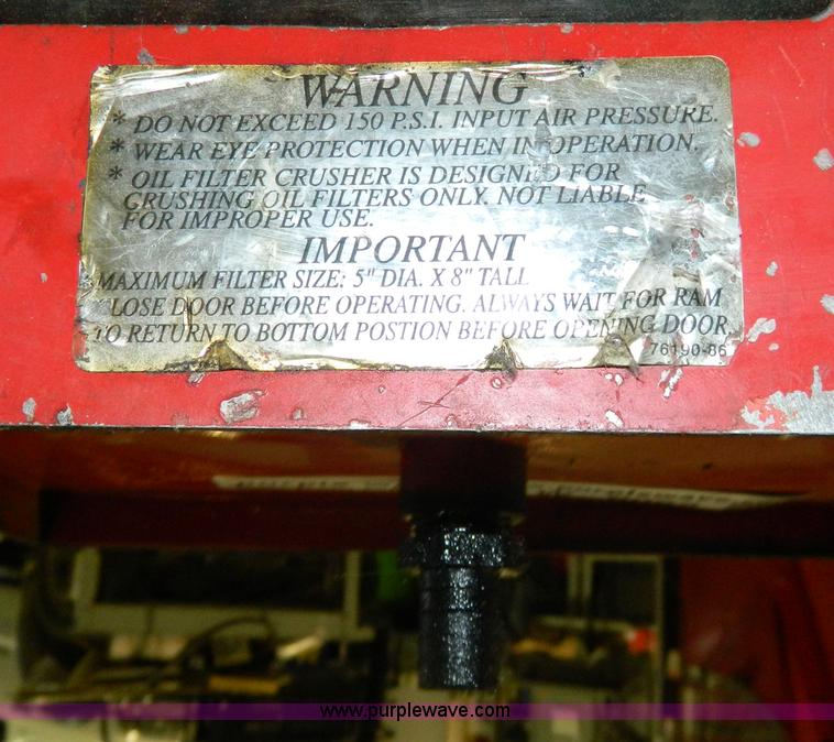 image for item W9062 Air oil filter crusher