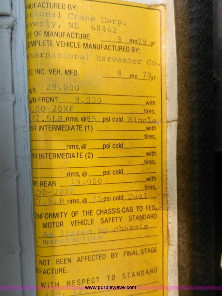 image for item A5003 1979 International 1824 telescopic crane truck