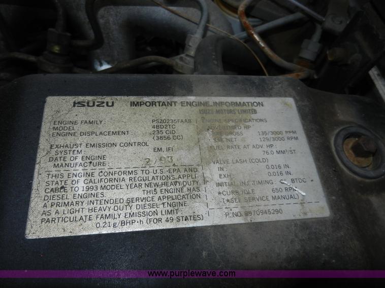 image for item A5005 1994 Isuzu box truck