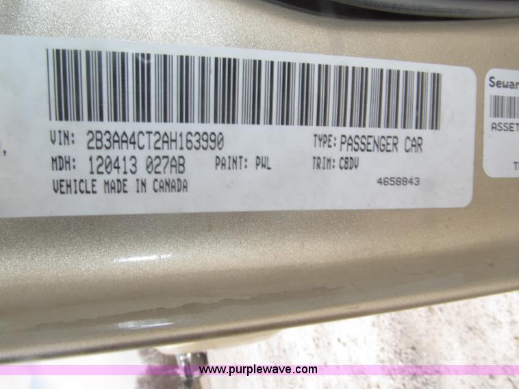 image for item B5461 2010 Dodge Charger