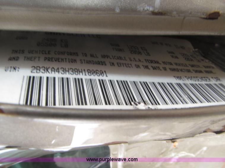 image for item B5462 2008 Dodge Charger SE