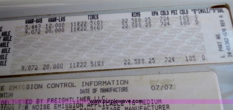 image for item D5819 2008 Sterling Acterra refuse truck