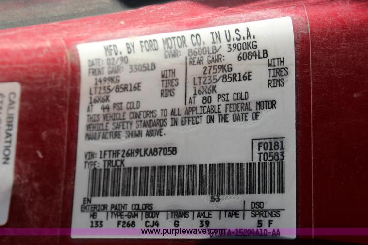 image for item G5314 1990 Ford F250 bale bed truck