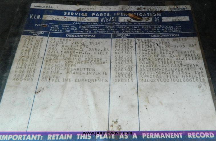 image for item G7815 1973 Chevrolet C65 fire truck