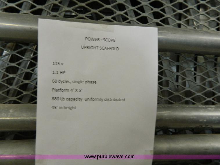 image for item W9026 Aluminum Power Scope man lift