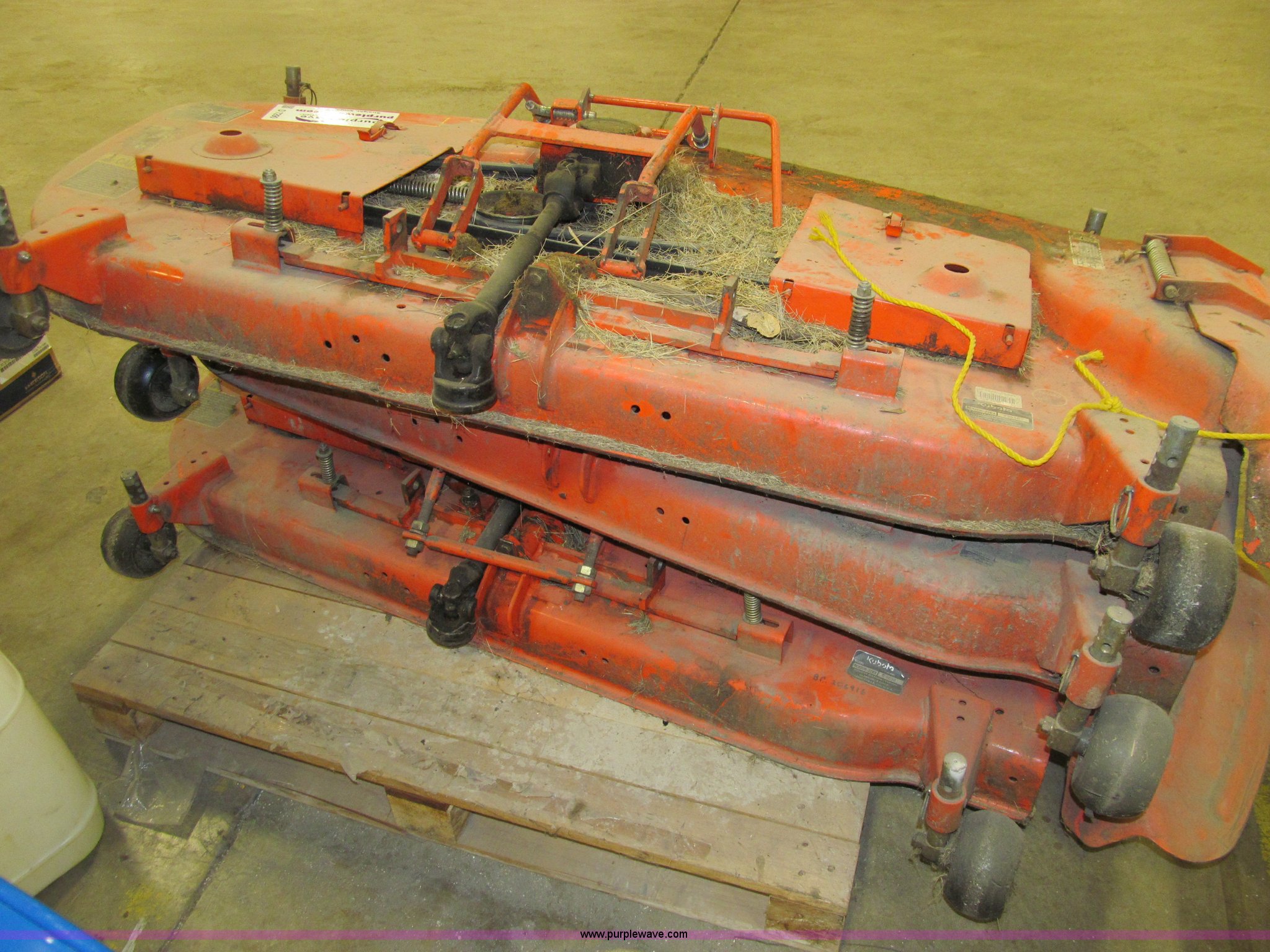 (3) Kubota 60" mower decks in Des Moines, IA Item D7290 sold Purple