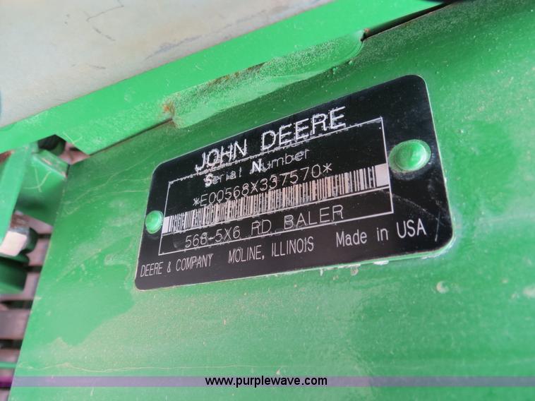 image for item B4746 2007 John Deere 568 round baler