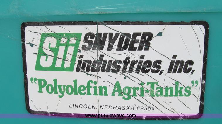 image for item E3880 Snyder 1,000 gallon cone bottom poly tank