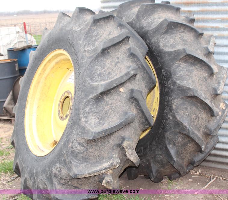 image for item G5070 (2) Goodyear 18.4-30 tires and wheels