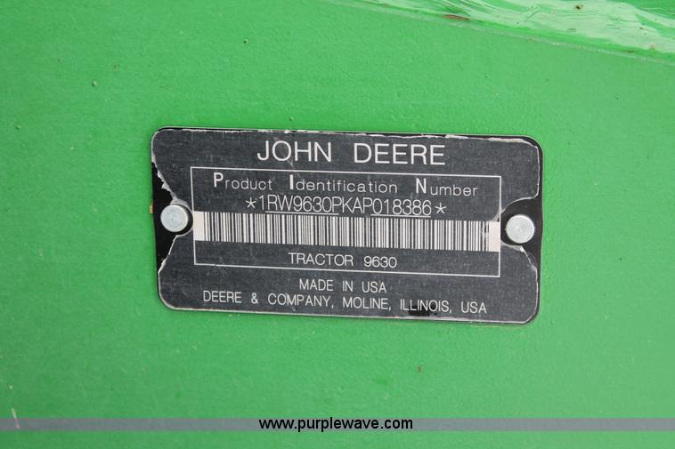 image for item H3722 2010 John Deere 9630 4WD tractor