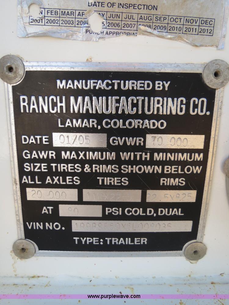 image for item B4744 2005 Ranch belly dump trailer