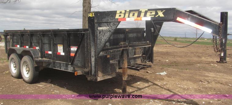 image for item B5467 2007 Big Tex 14LX gooseneck tandem axle dump trailer