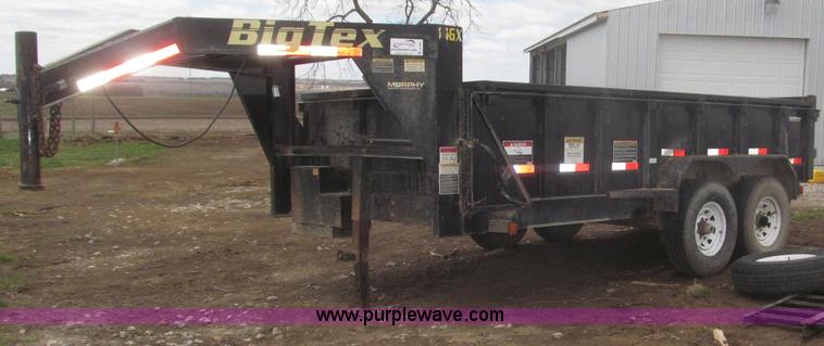 image for item B5467 2007 Big Tex 14LX gooseneck tandem axle dump trailer
