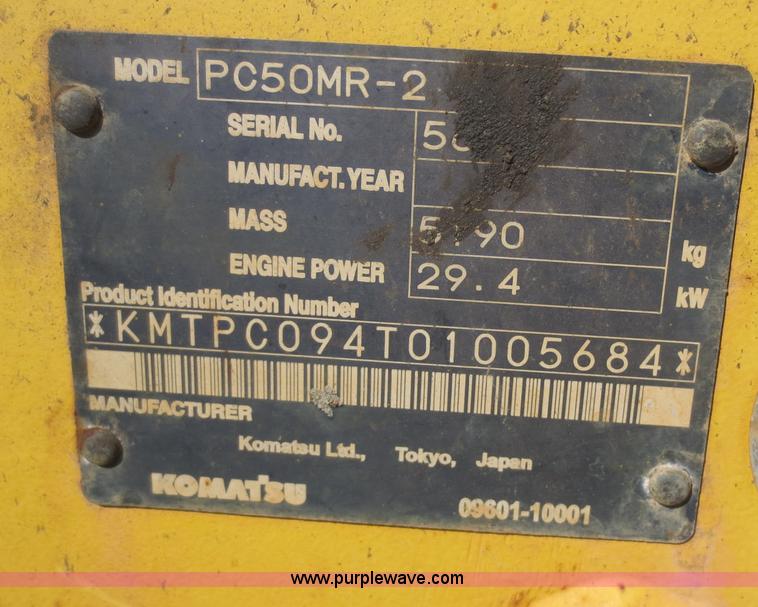 image for item D5805 2004 Komatsu PC50MR-2 mini excavator