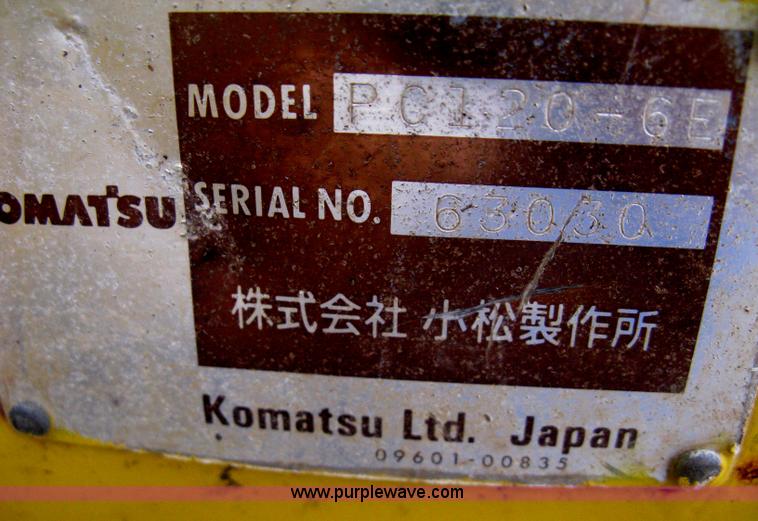 image for item E3375 2000 Komatsu PC120-6E Advance excavator