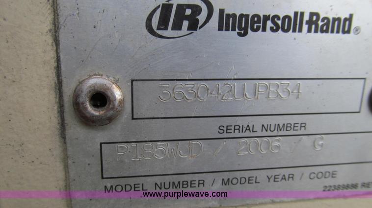 image for item E3892 2006 Ingersoll Rand 185 air compressor