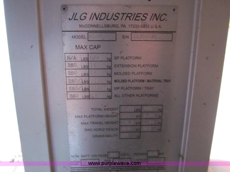 image for item E5859 2004 JLG 20DVL one man lift