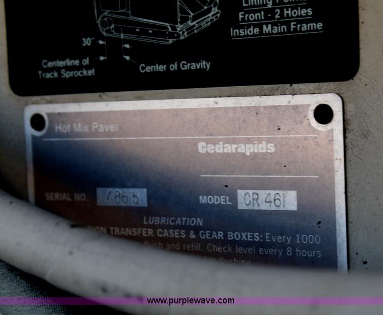 image for item F2546 Cedarapids CR461 Greyhound asphalt paver