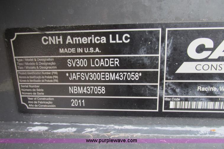 image for item F4787 2011 Case SV300 skid steer