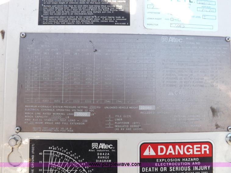 image for item F6491 1998 Ford F800 utility truck