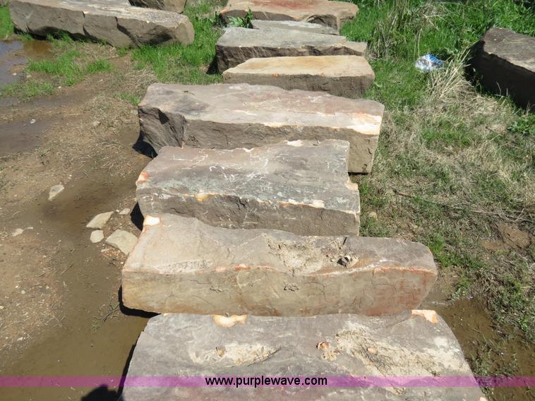 image for item S9590 Approximately 24 ton Beam Natural Stone moss landscaping boulders