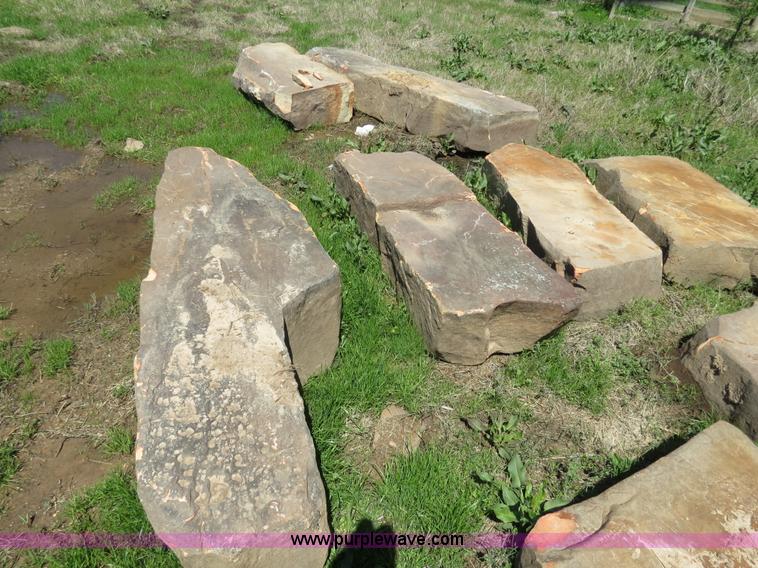 image for item S9590 Approximately 24 ton Beam Natural Stone moss landscaping boulders