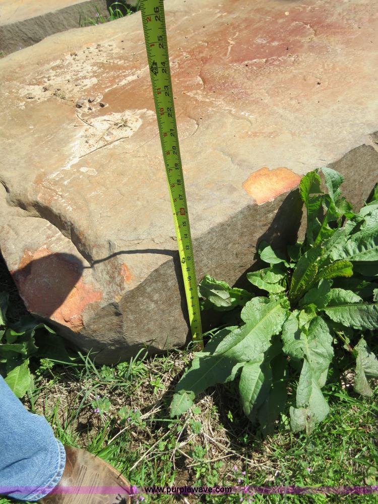 image for item S9590 Approximately 24 ton Beam Natural Stone moss landscaping boulders