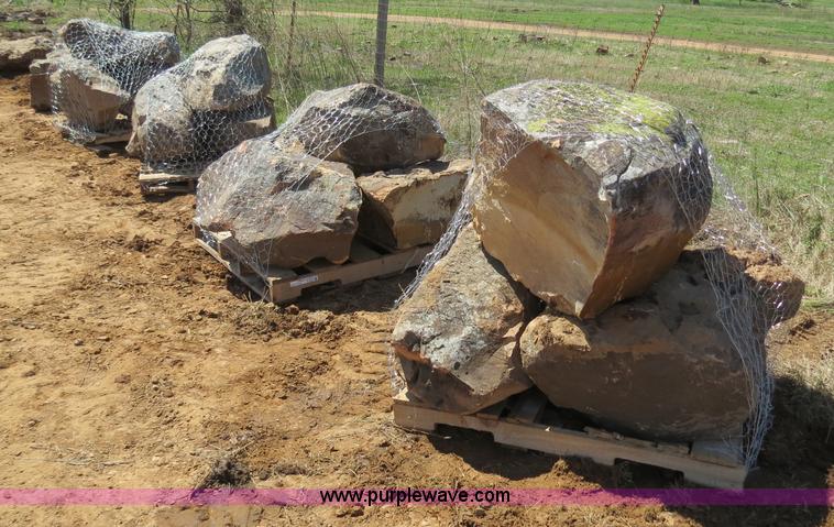 image for item S9633 Approximately 24 ton natural stone mass landscaping boulders