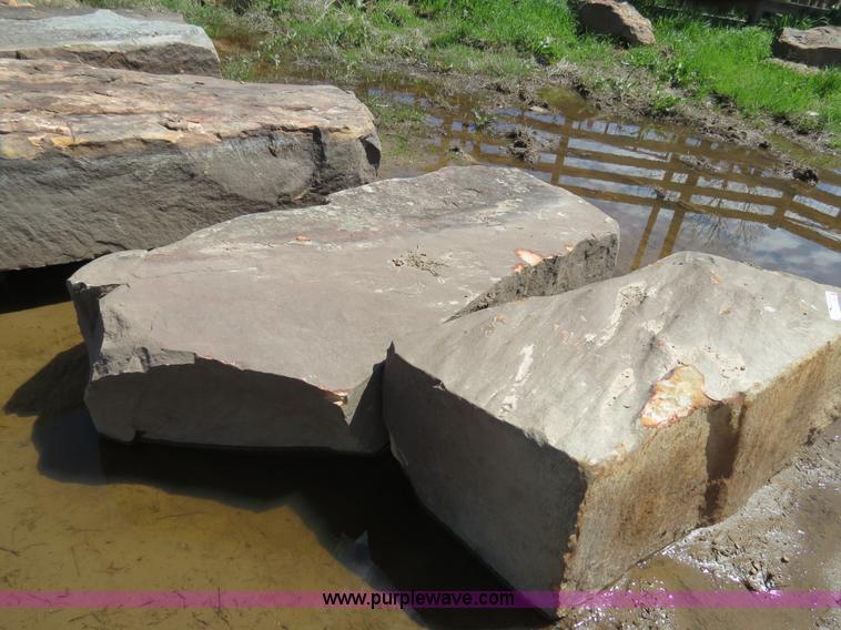 image for item S9634 Approximately 24 ton Beam Natural Stone moss landscaping boulders