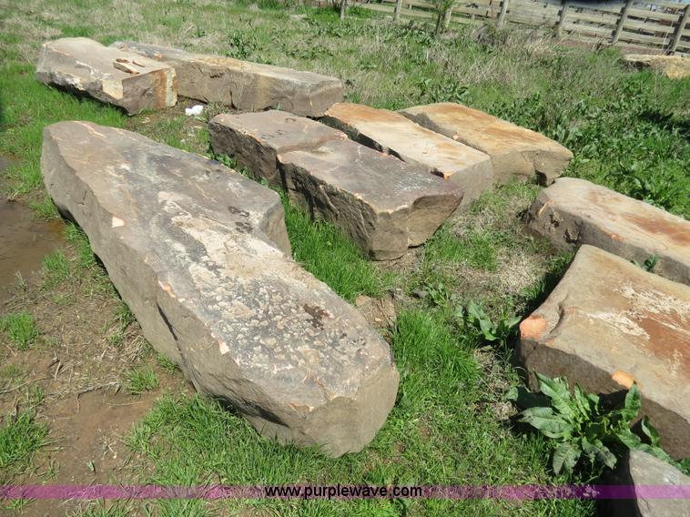 image for item S9634 Approximately 24 ton Beam Natural Stone moss landscaping boulders