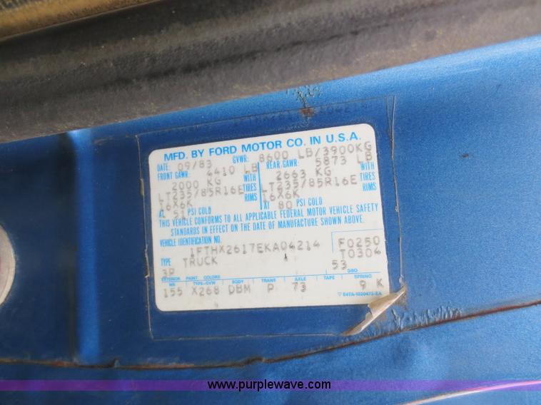 image for item D5824 1984 Ford F250 SuperCab pickup truck