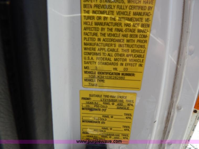 image for item G3103 2003 Chevrolet Silverado 3500 service truck