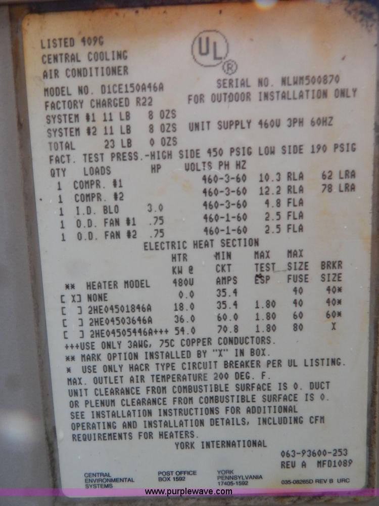 image for item G3143 York AC unit