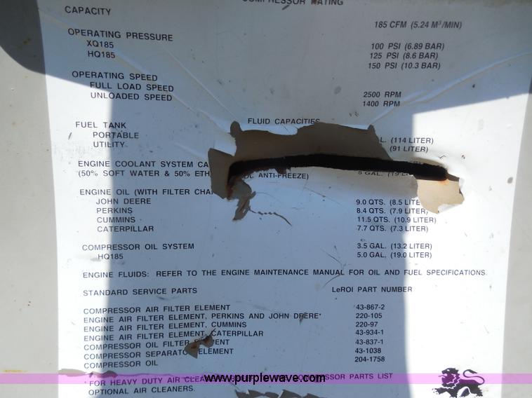 image for item H3241 CompAir Leroi 185 air compressor