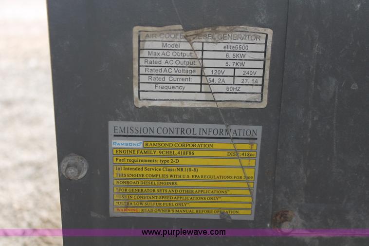 image for item H3652 Ramsond Elite 6500 silent generator